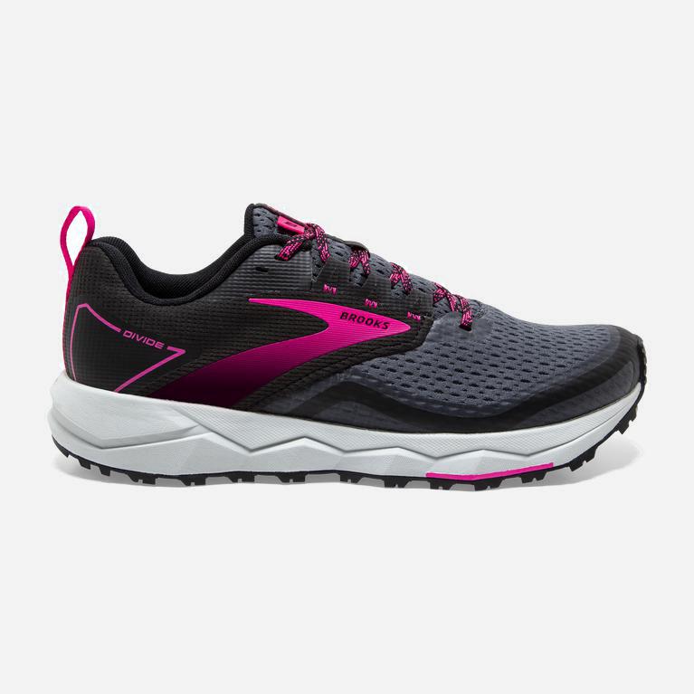 Brooks Divide 2 Outdoor Trailrunningschoenen voor Dames Zwart /Grijs/Roze (ZTUCK-7645)